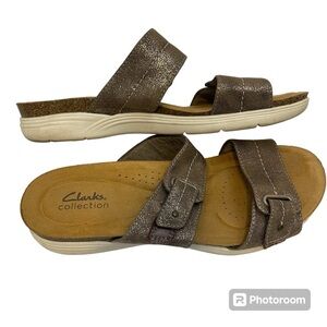 Clarks April Dusk Bronze Metallic Sandals